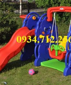 Cầu trượt xích đu con Voi cho bé đa chức năng. Cầu trượt xích đu con voi nhựa nguyên sinh nhập khẩu Đạt Phương