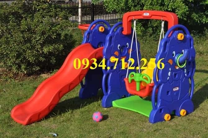 cautruoc 2 Cầu trượt xích đu con Voi cho bé đa chức năng. Cầu trượt xích đu con voi nhựa nguyên sinh nhập khẩu Đạt Phương